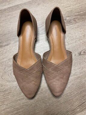 Maurice’s Brown Pointed Toe Slide-On Flats – Size 9 – Faux Leather